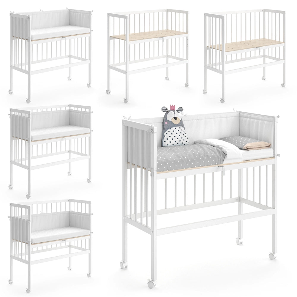 Vitalispa Lettino da attaccare al letto Bianco 94 x 90 cm 1 binario laterale