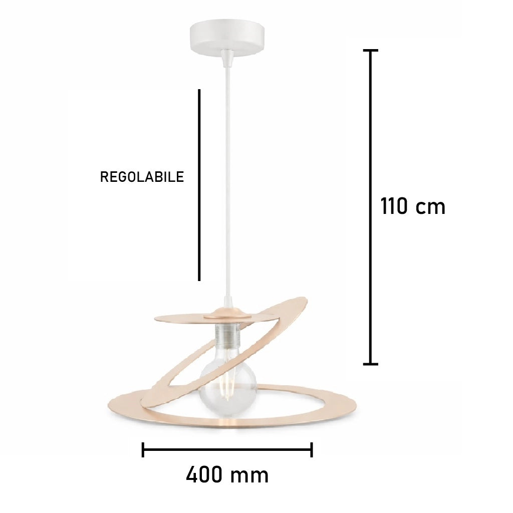 Lampadario Sospensione Metallo Taglio Laser 40 cm 1 luce  E27 Beige