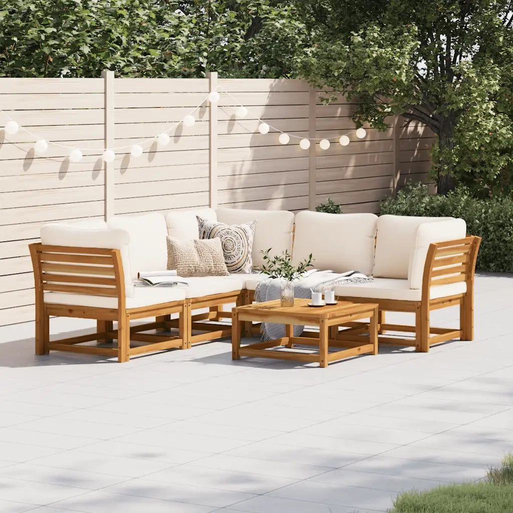Set Salotto da Giardino 6 pz con Cuscini in Massello di Acaciacod mxl 92500