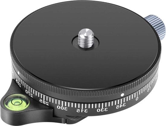 Base di Panning Panoramica con Piastra di Stile - Stativo per Fotocamera DSLR con Livello di Bolle - Capacità di Carico 25 lbs