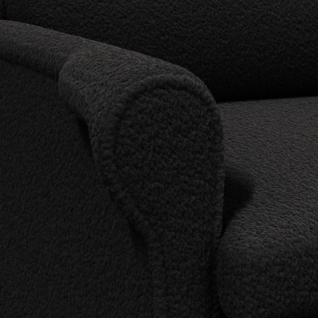 Poltrona Ergonomica Nero Tessuto, Legno Standard Ergonomica