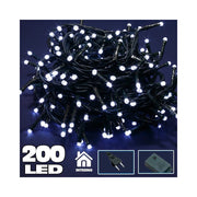 Trade Shop - Catena Luminosa 200 Luci Led Lucciole Bianco Freddo Con Controller 8 Funzioni -
