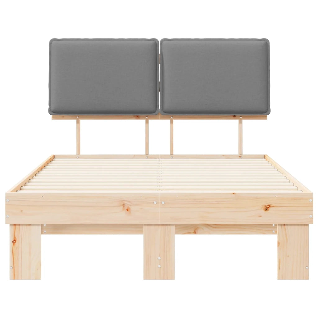 Letto con Testiera Rivestita Grigio chiaro 120 x 190 cm 877294
