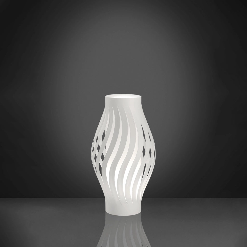 Lampada Da Scrivania-Ufficio Moderna Helios Polilux ® Bianco 1 Luce E27 H40Cm