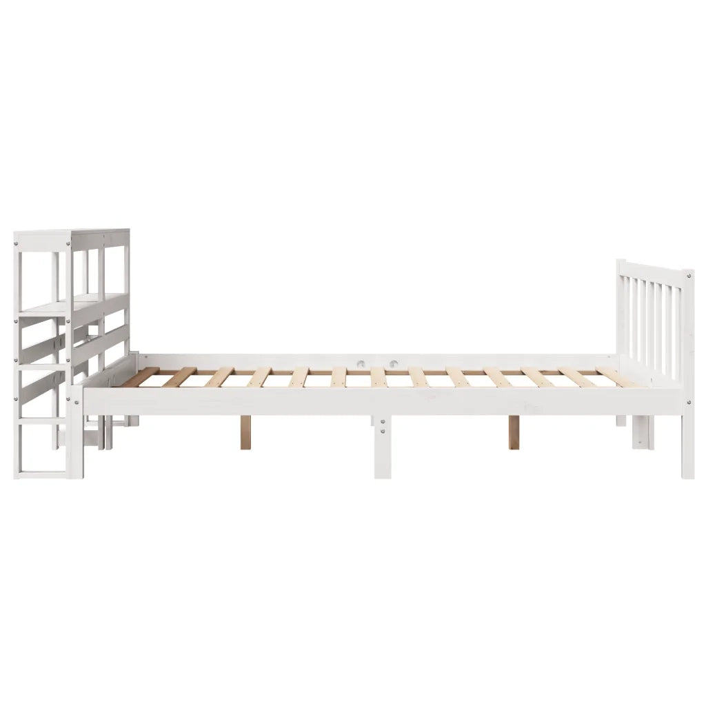 Letto senza Materasso-Struttura Letto Bianco 120x200 cm Legno Massello di Pino 744897