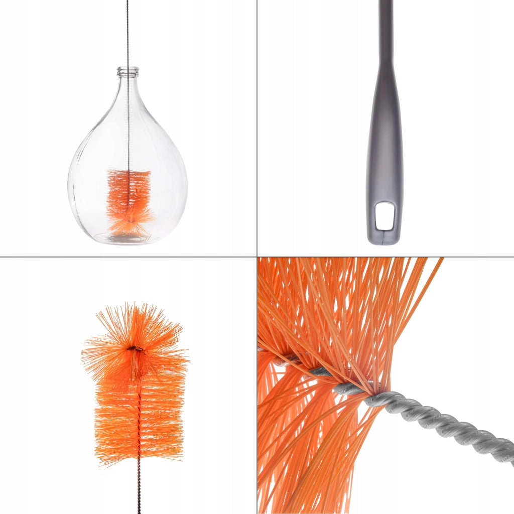 Spazzola KADAX per lavare palloncini, damigiane, galloni di vetro, lunga 90 cm, flessibile.