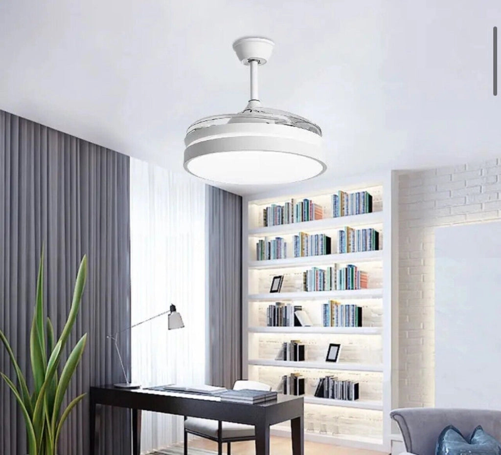 Plafoniera lampadario moderno a LED con ventilatore eliche a scomparsa da soffitto cambia 3 luci telecomando 60W gestibile da telecomando e APP