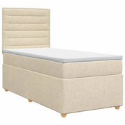 Letto box spring con materasso Crema 100 x 200 cm Tessuto 3453814
