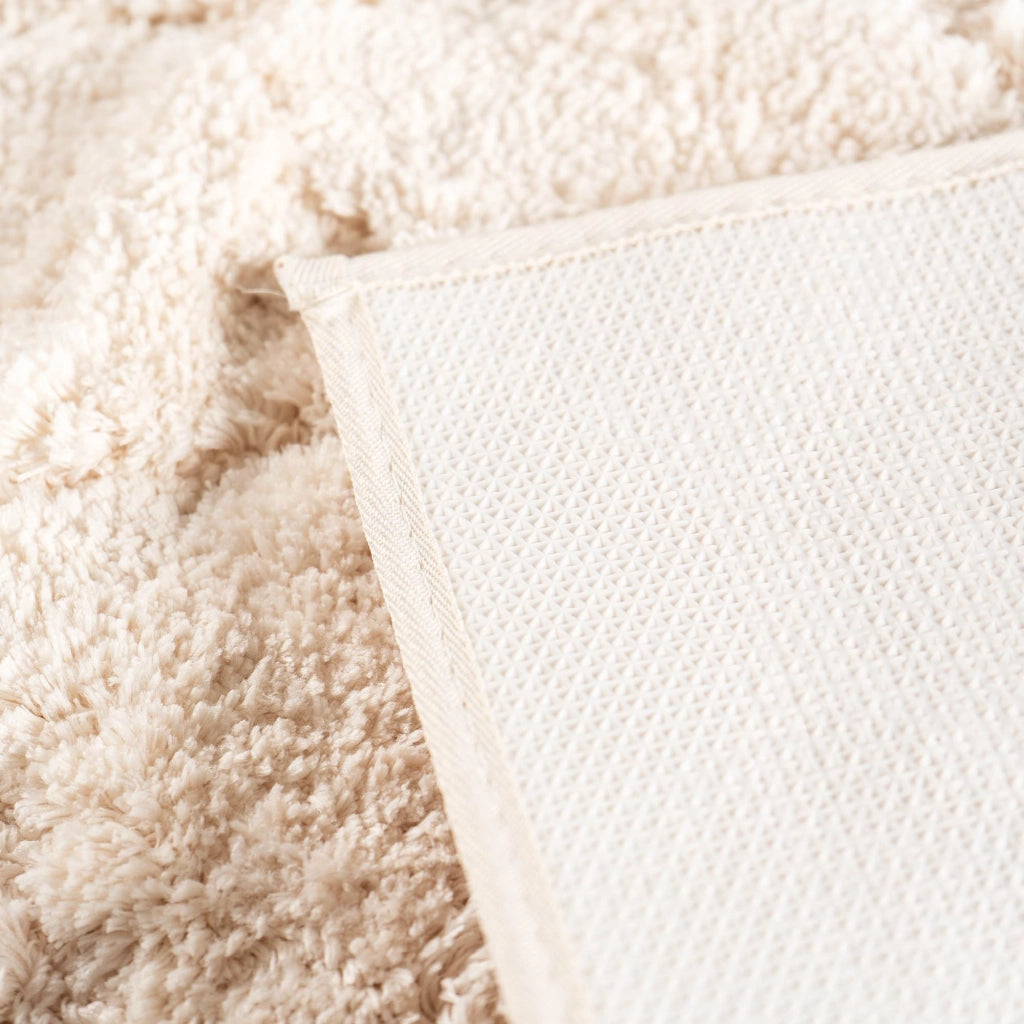 Tappeto Bagno Antiscivolo Effetto Rilievo Assorbente, Morbido, Lavabile in Lavatrice 50x80 / 60x120 cm 50x80 Cm - Panna
