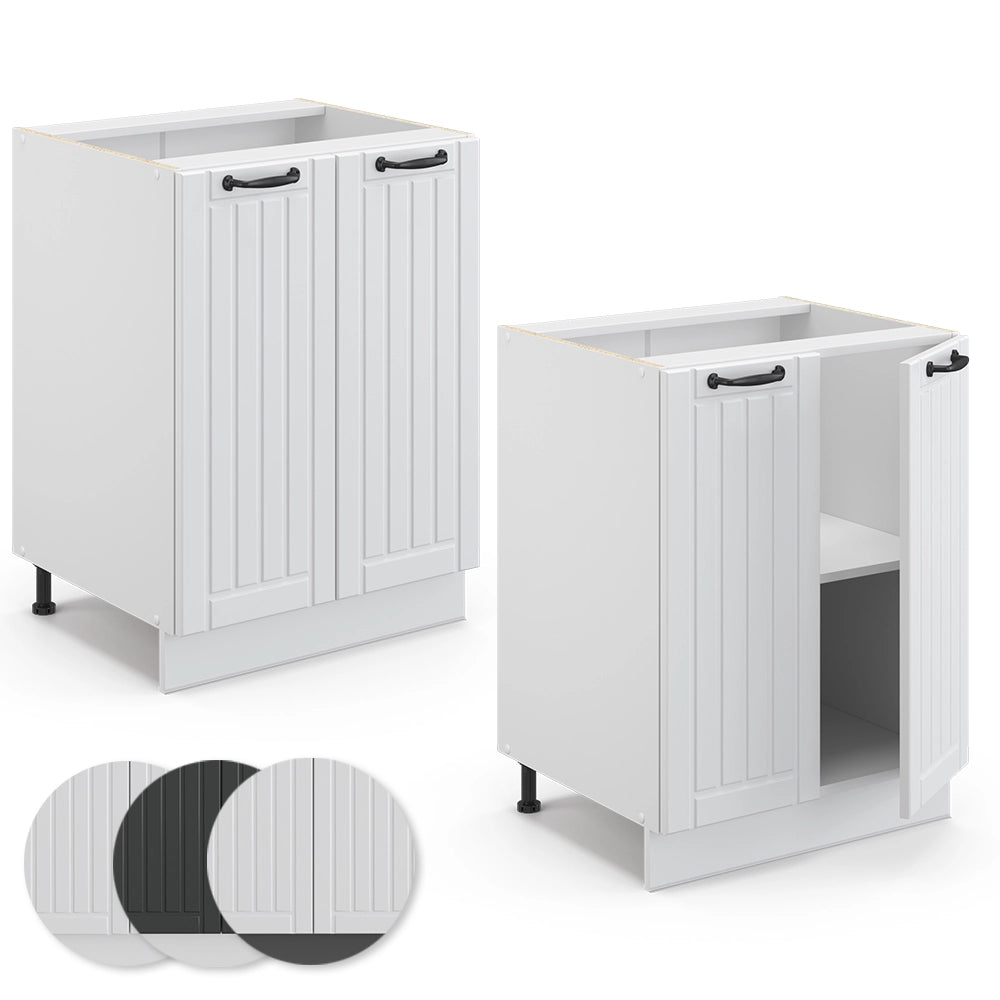 Vicco Mobiletto base cucina Bianco casa di campagna 60 cm senza piano di lavoro