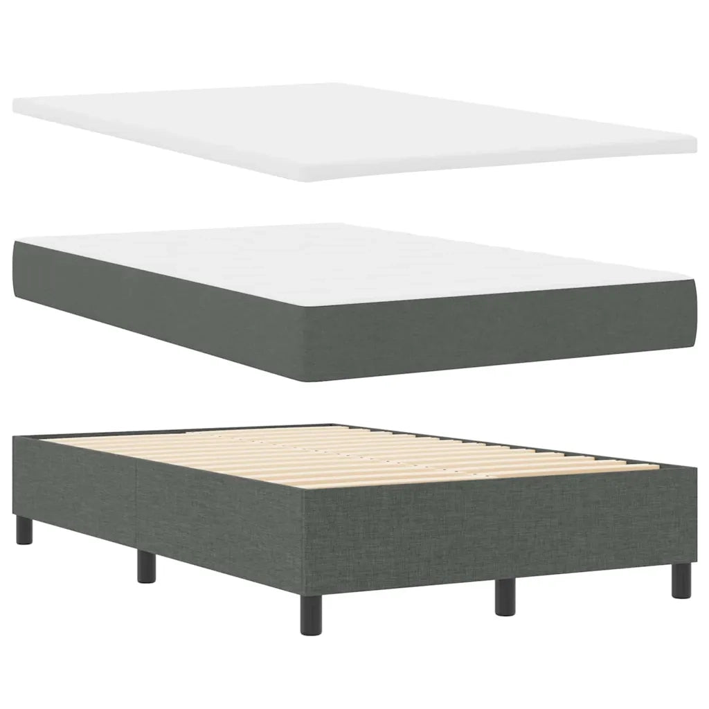 Letto a molle con materasso Grigio scuro 120 x 200 cm Tessuto
