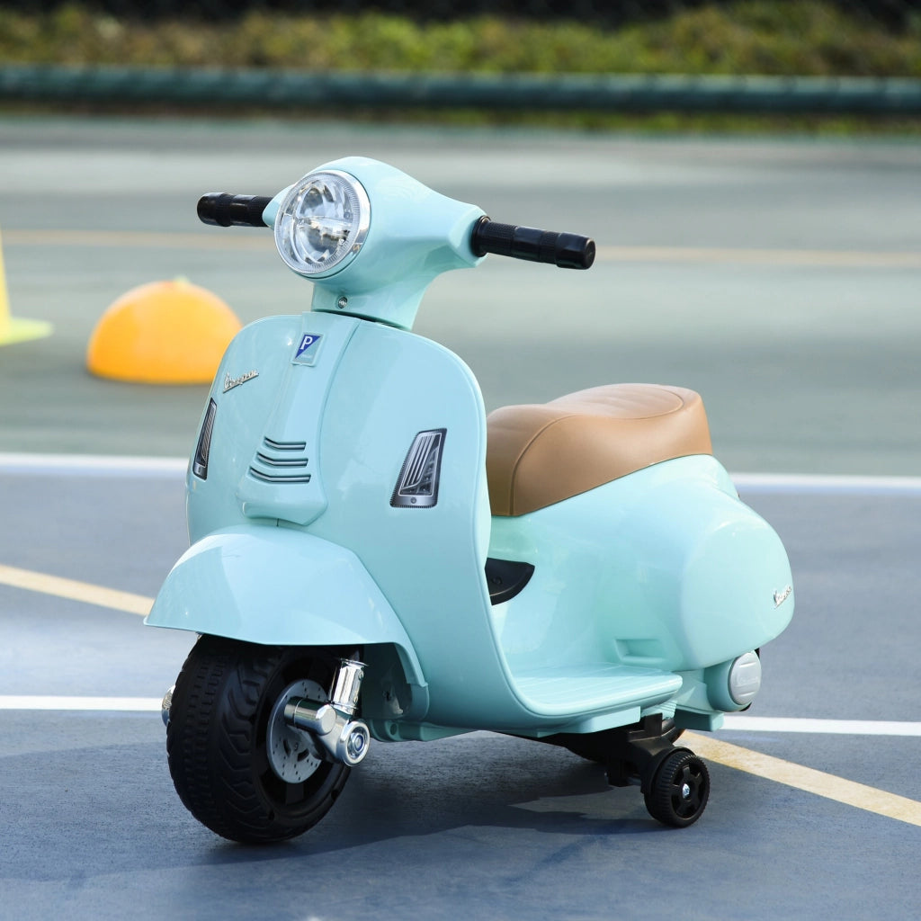 EasyComfort Moto Elettrica per Bambini 18-36 mesi con Licenza Ufficiale Vespa, Fari e Clacson, 66.5x38x52 cm, Verde