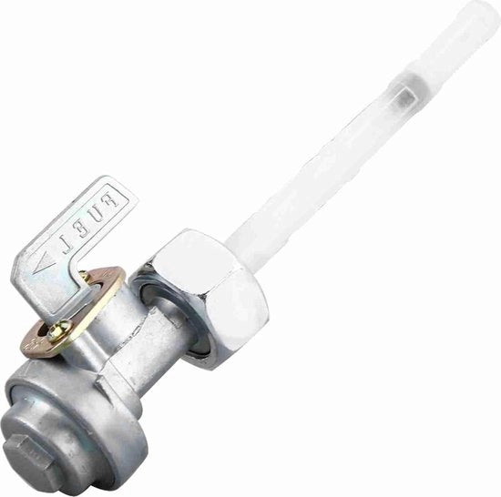 Serbatoio Benzina Maniglione Vettura con Valvola 14mm * 1mm - In Alluminio Argento e Bianco - Adatto per Honda CM185T CM200T - Numero di Parte: 16950-195-702