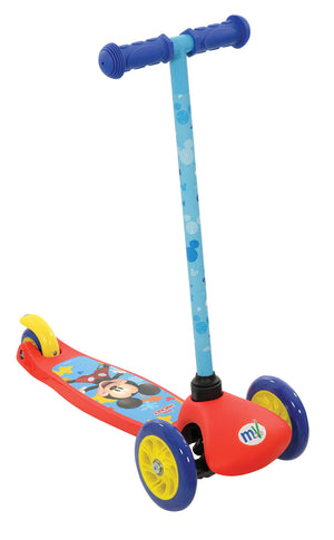 Monopattino Evolutivo a 3 Ruote con Cuscinetti ABEC-5 e Freno a Pedale Posteriore Disney Mickey Mouse Rosso