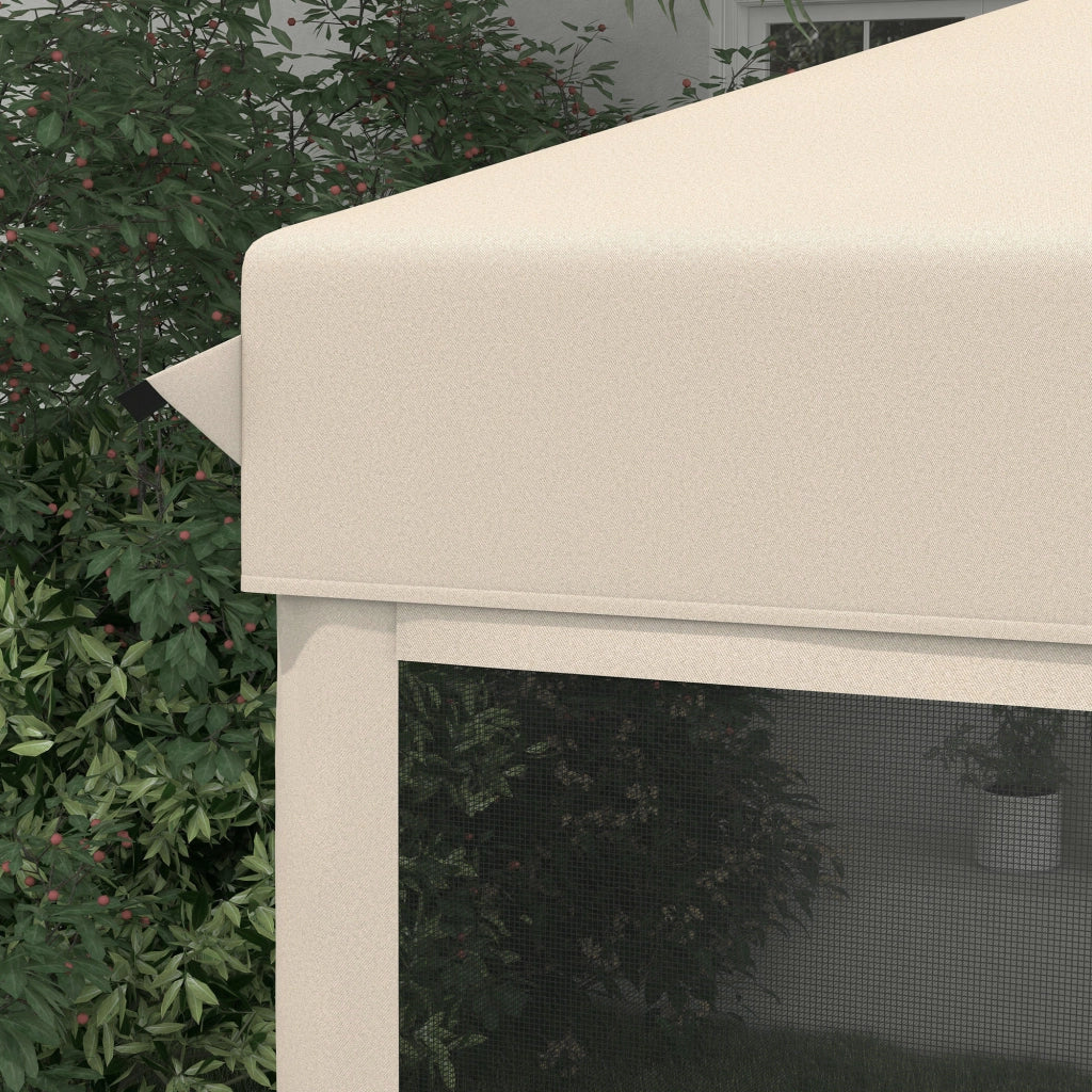 Gazebo Pieghevole Impermeabile ¨C Zephmum ¨C Grigio 3x3x2.65 m con Rete