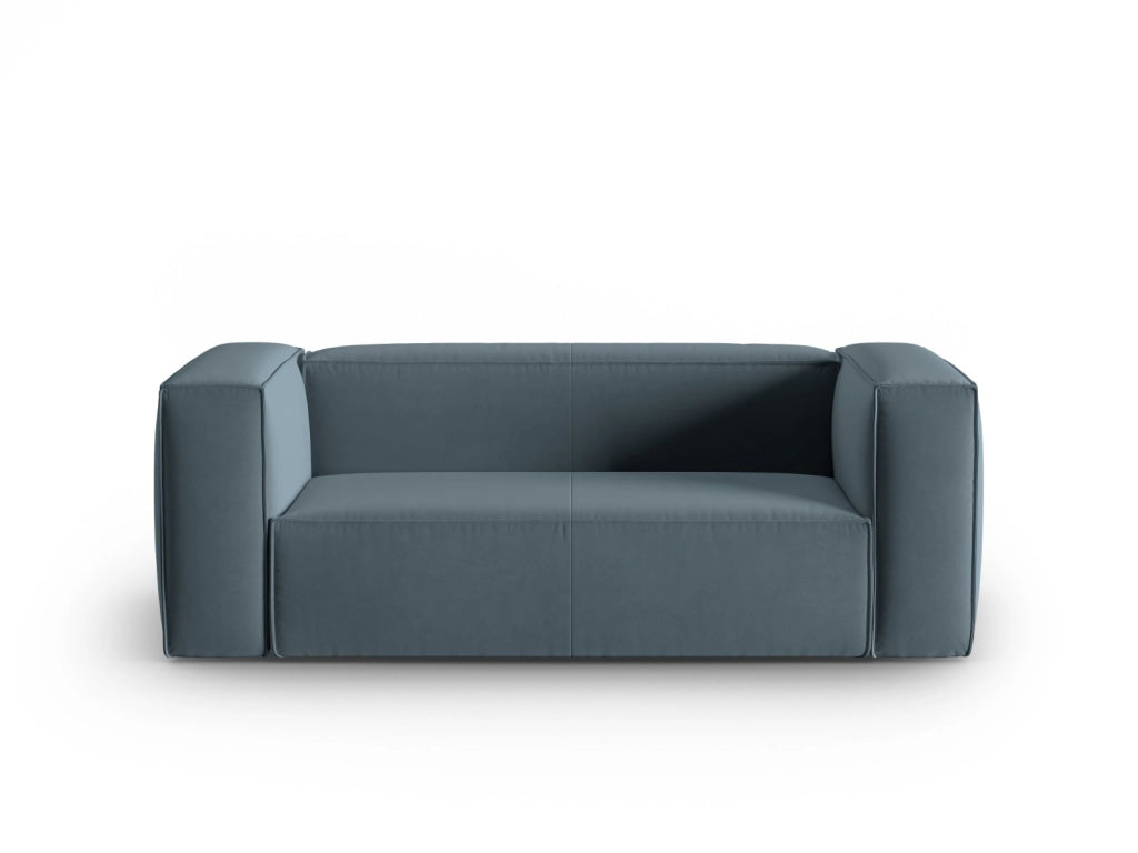 Cosmopolitan Design - Divano "Mackay" 2 posti in velluto blu pastello 