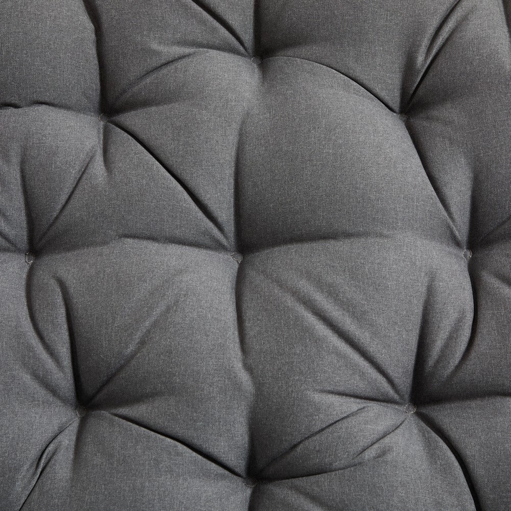 Poltrona Papasan Girevole ¨C Xylo ¨C Vimini, Cuscino Grigio, Struttura Marrone