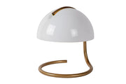 Lampada da tavolo rotonda bianca oro E27 Lucide Cato