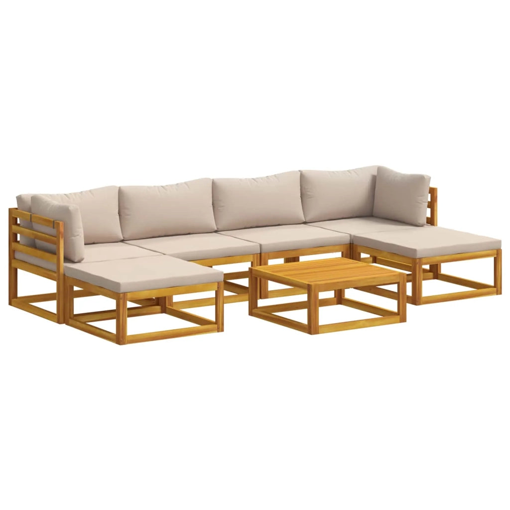 Set di divani 7 pz Naturale Legno di Acacia Massello 3417235