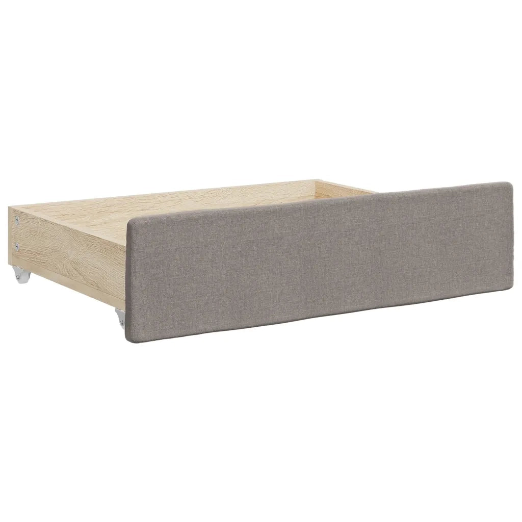 Cassetti da Letto 2 pz Tortora in Legno Multistrato e Tessuto CFW4311676