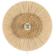 Lampada da parete in carta naturale con paralume strutturato Japandi Luce d'accento in stile naturale