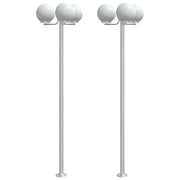Set di 2 lampade da terra per esterni 16 x 16 x 215 cm illuminazione versatile per giardino finitura lucida in acciaio inox argento 02_0056638