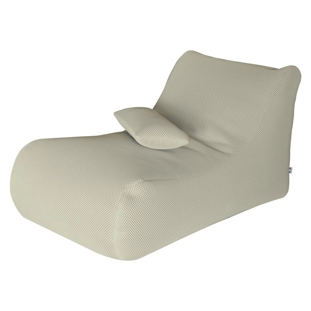 Pouf ??hck, Poltrona multiuso, Poltroncina sacco, Pouf poggiapiedi, Made in Italy, 70x120 h65 cm, Beige