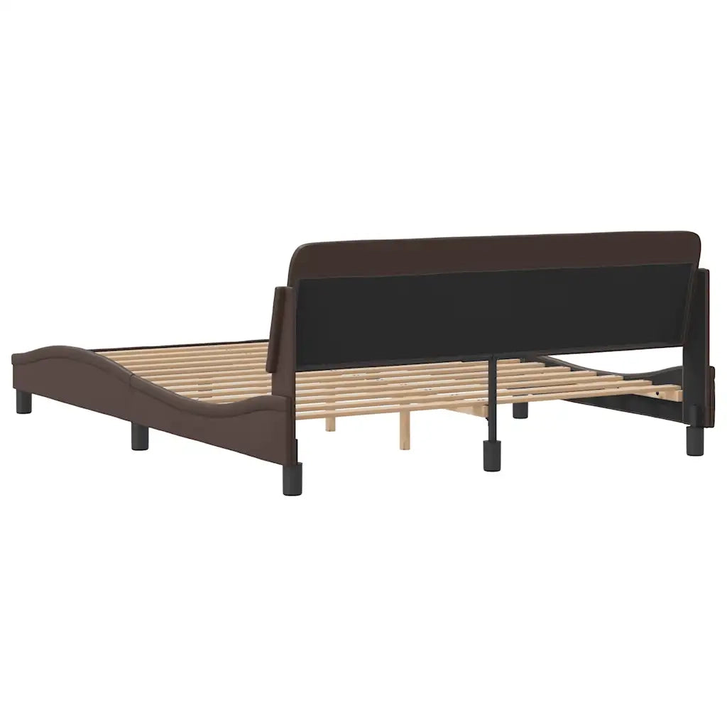 Giroletto-Struttura Letto Dover Marrone 160x200 cm in Similpelle
