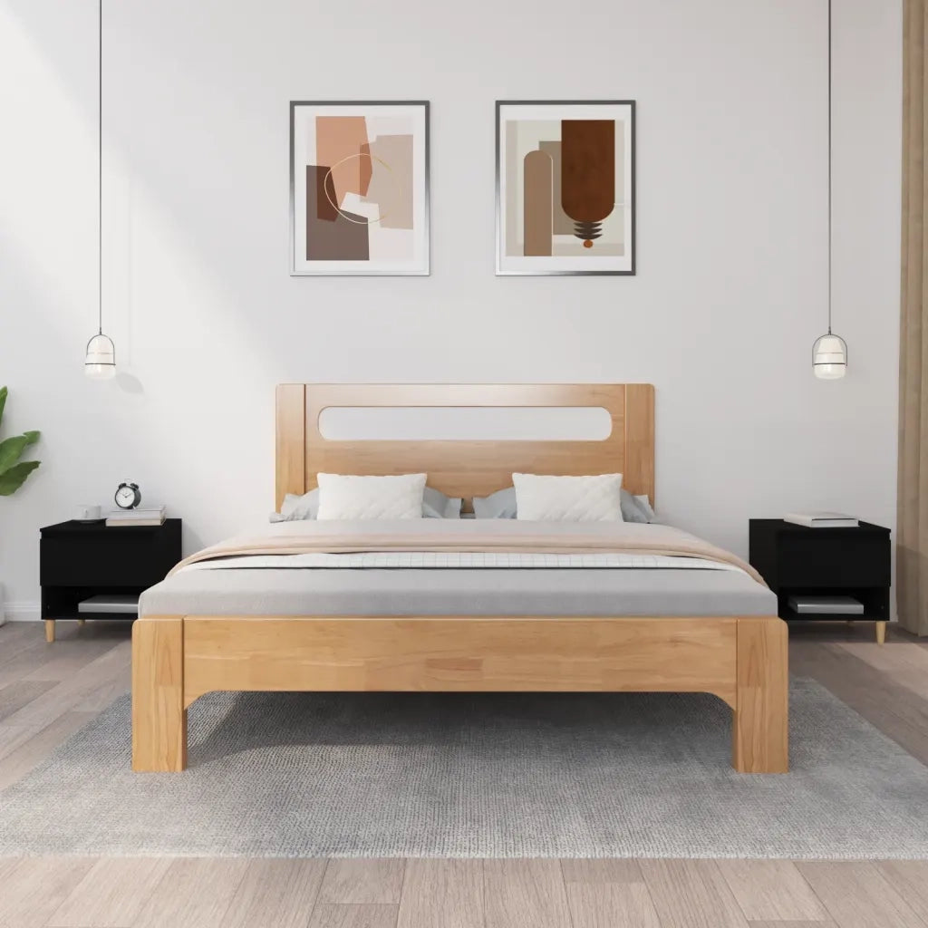 Comodini 2 pz-Set di 2 Tavolino da notte Neri 50x46x50 cm in Legno Multistrato