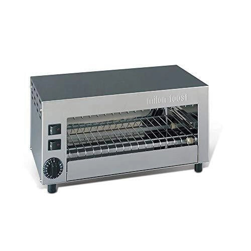 MILANTOAST 14001 Tostiera Professionale Elettrica 3 Scomparti 1850 W Acciaio Inox Timer 15 min colore Inox