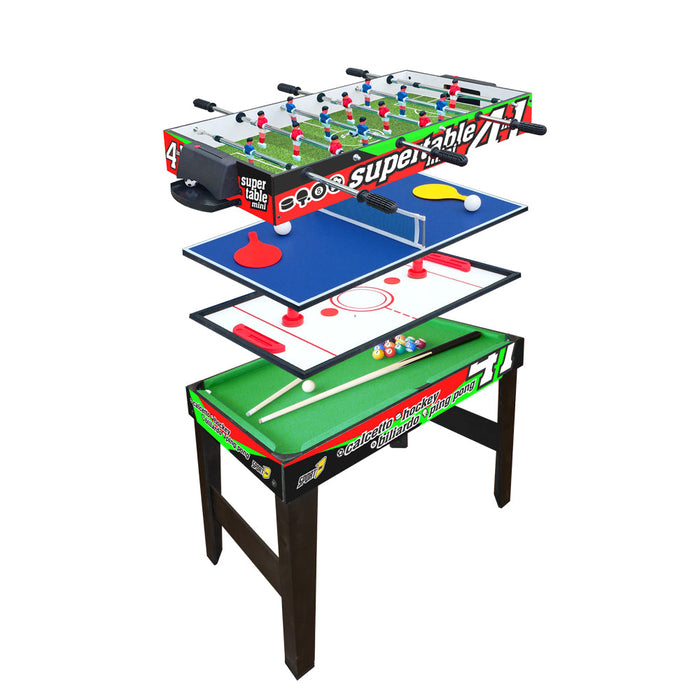 Tavolo Multi Gioco 4 in 1 Mini 97,5x48x69 cm Completo di Accessori