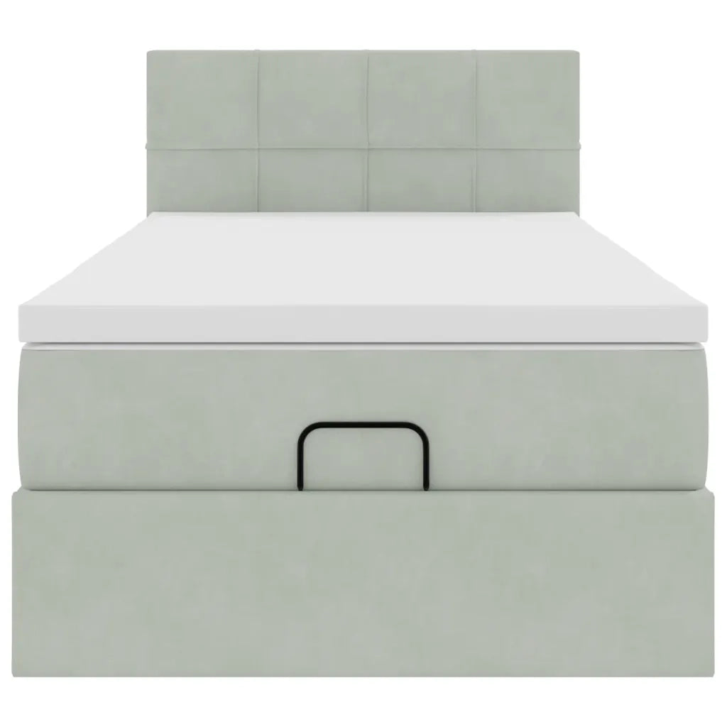 Struttura Letto Pouf con Materasso 100x200 cm Velluto