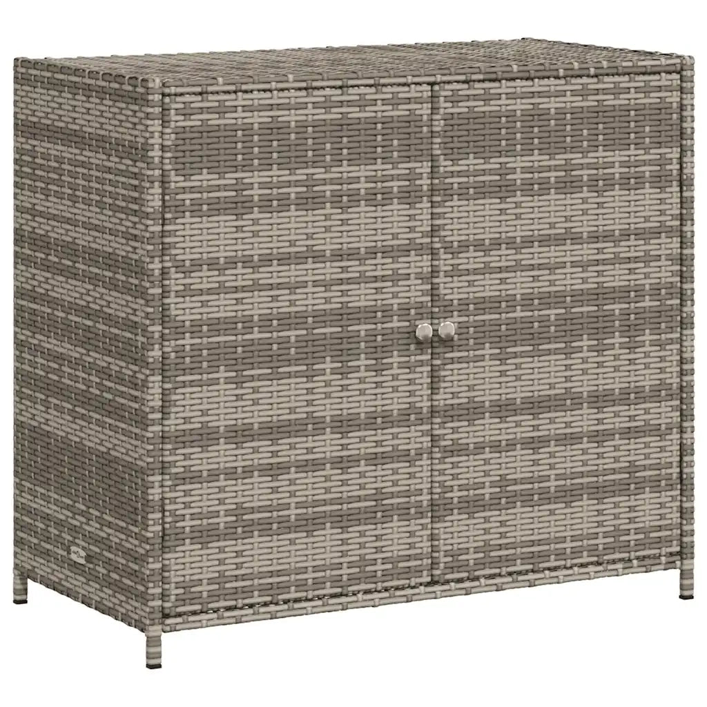 Armadietto Portaoggetti Giardino Grigio 83x45x76 cm Polyrattan 365545