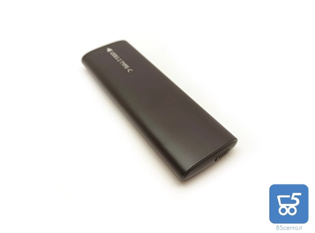 Case Esterno per SSD M.2 NVMe Usb 3.1 Type C con Cavo USB-C in Metallo Driver Free Plug & Play Alta Velocità NGFF