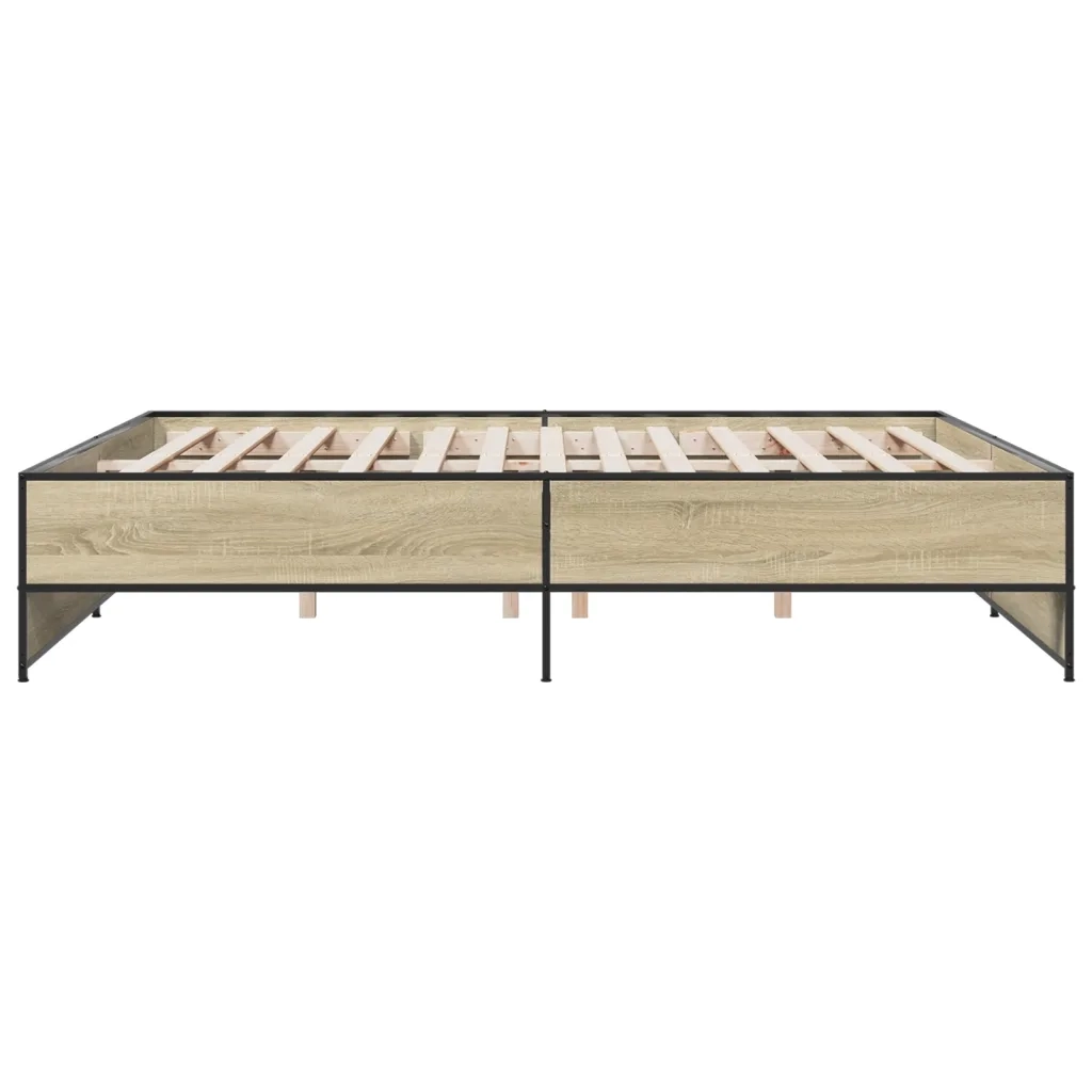Giroletto-Struttura Letto Rovere Sonoma 180x200 cm in Legno Multistrato Metallo 343051