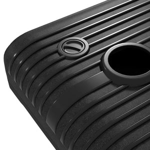 Base per Ombrellone Rettangolare 80x60x19 cm Riempibile con Acqua e Sabbia 70-90 kg in HDPE Nero