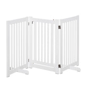 Cancelletto di sicurezza in legno per cani, autoportante, regolabile, pieghevole, bianco, 155x1,5x76 cm