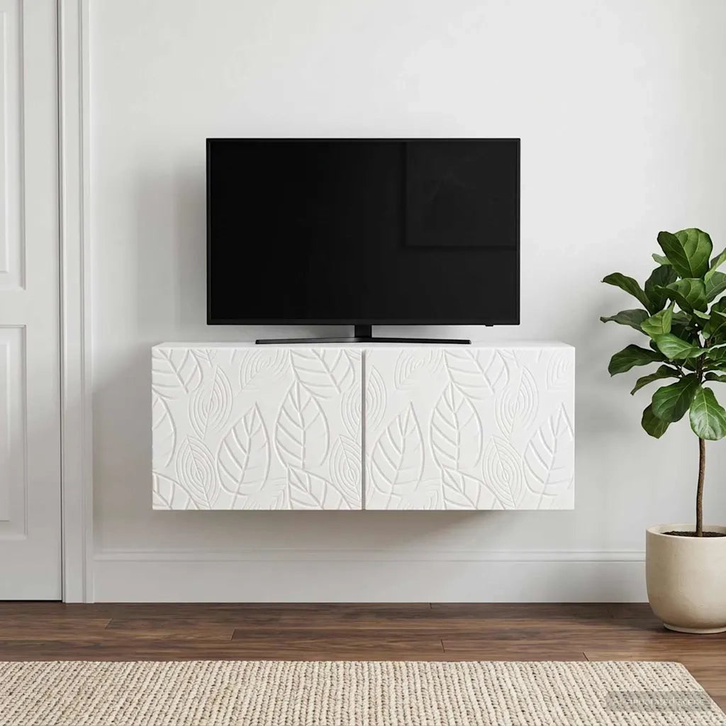 Mobile Porta TV da Muro 78,5 x 41 x 30 cm Bianco Lucido 898859