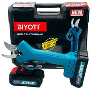 Trade Shop - Forbice Da Potatura A Batteria Cesoia Tronca Rami 26v Cordless 2 Batterie 3.0ah -
