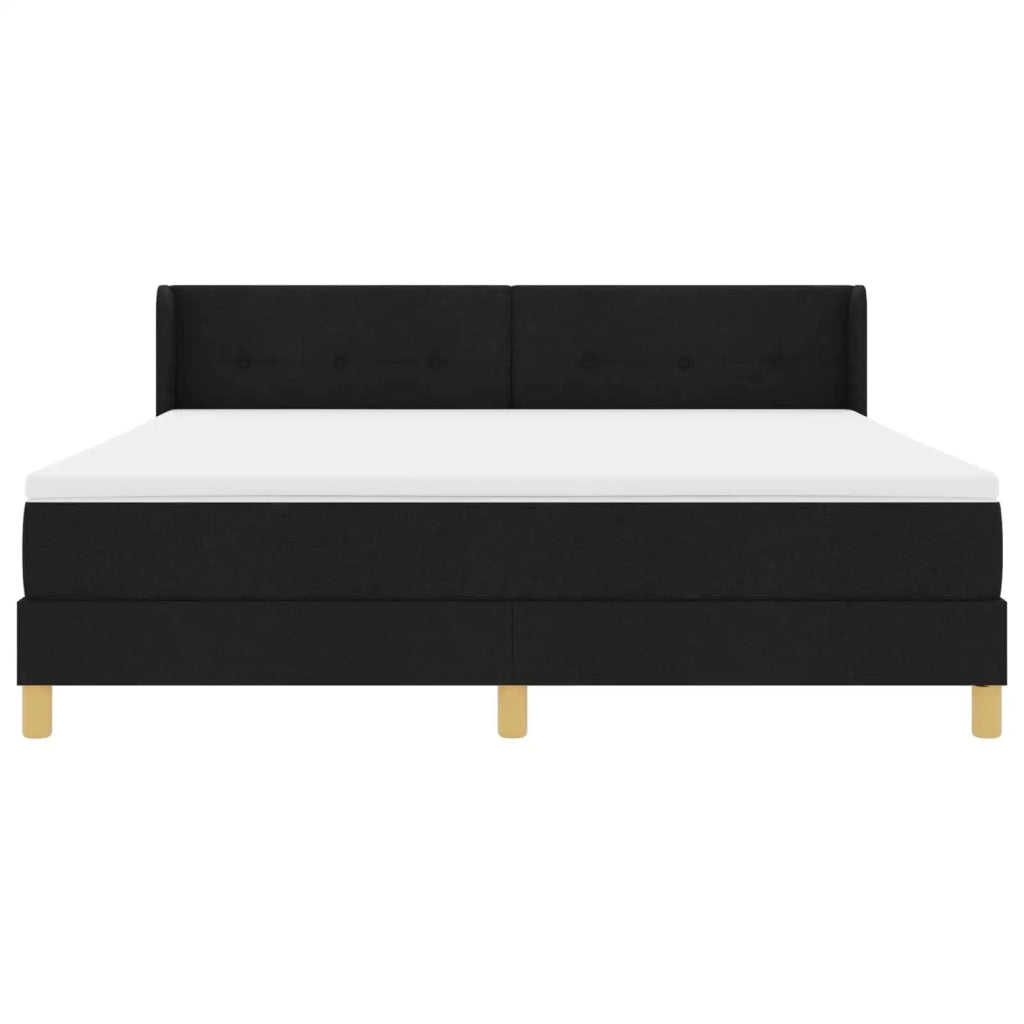 Letto a molle con materasso Nero 200 x 180 cm Poliestere