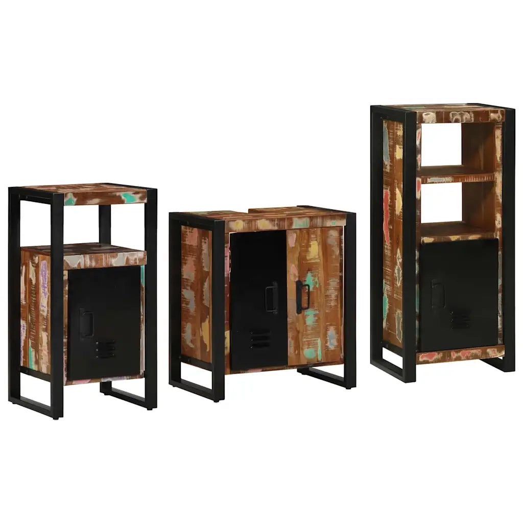 Set di mobili per il bagno 3 pcs Legno Recuperato Massello 3305623