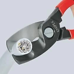 Knipex 95 16 200 Cesoia per Cavi con Doppio Tagliente Diametro Max 20 mm Sezione Max 70 mm² Manici Isolati VDE Acciaio Forgiato Temperato a Olio colore Rosso Giallo