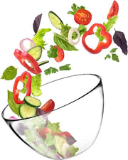 Saladiera ovale in vetro - 17 cm - contenitore profondo per insalata di frutta dessert - piatti di vetro - tavola da dessert