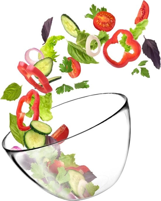 Saladiera ovale in vetro - 17 cm - contenitore profondo per insalata di frutta dessert - piatti di vetro - tavola da dessert