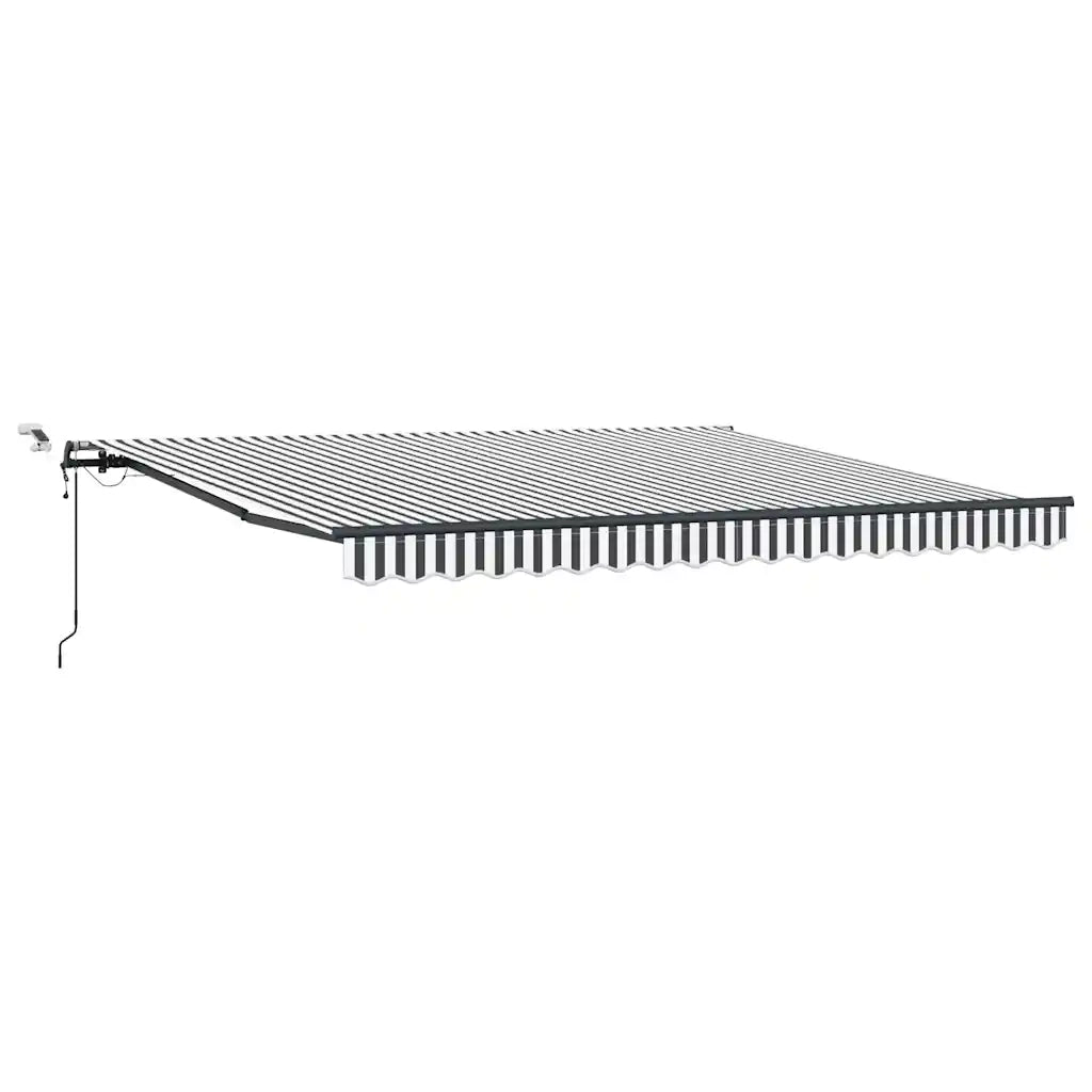 Tenda Retrattile Automatica LED Antracite e Bianco 400x300 cm 3310233