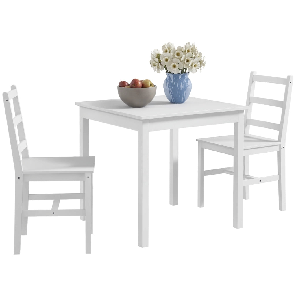Tavolo da pranzo allungabile con sedie ¨C Minimal ¨C Legno massello bianco