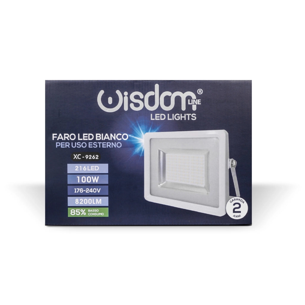 Faro led 100w bianco luce fredda 6000K