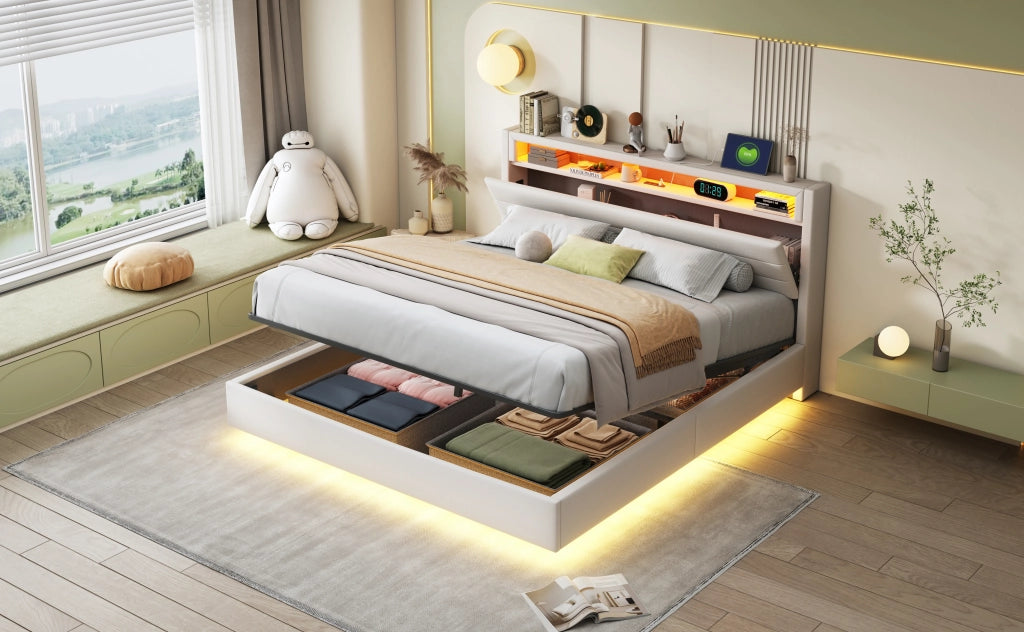 letto imbottito lino beige 160 x 200 cm
