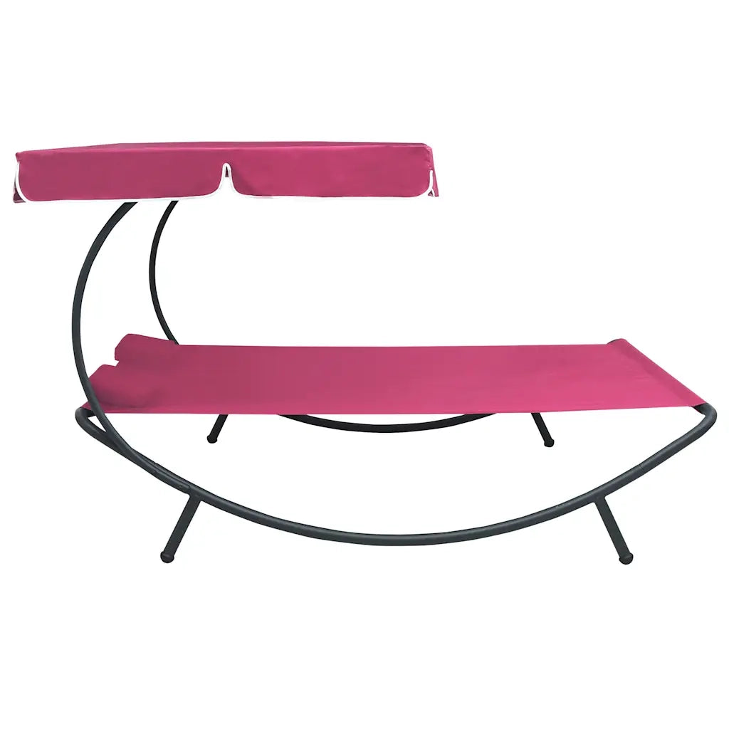 Lettino Prendisole con Baldacchino e Cuscini Rosa 313524