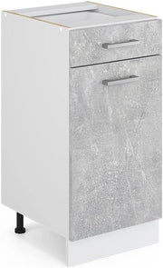Mobiletto base per cucina R-Line, Calcestruzzo, 40 cm senza piano di lavoro, per la libera combinazione all'interno di sistemi cucina modulari